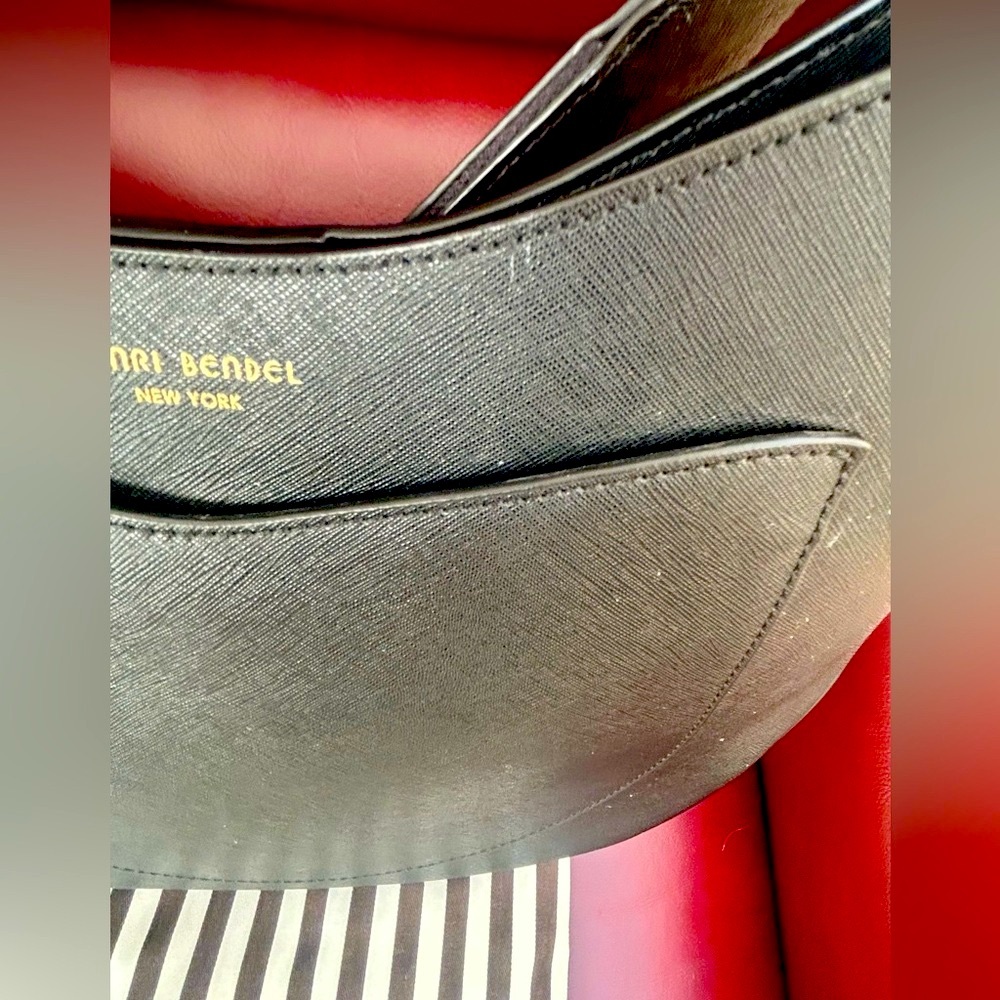 Henri Bendel Black Saffiano Leather Shoulder Bag - Picture 9 of 16